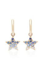 She Bee 10k Gold Blue Sapphire Star Hoops