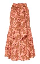 Moda Operandi Significant Other Sienna Printed Linen Midi Skirt Size: 2
