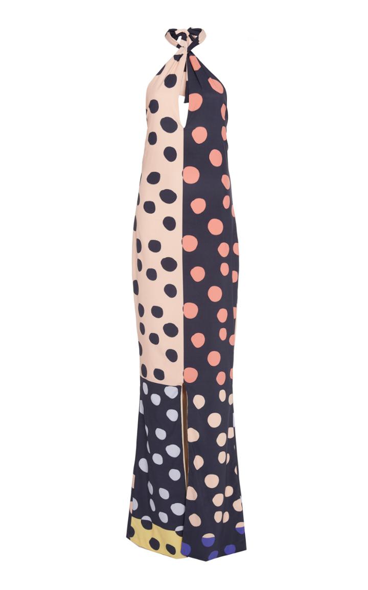 Leal Daccarett Kiki Halter Neck Crepe Dress