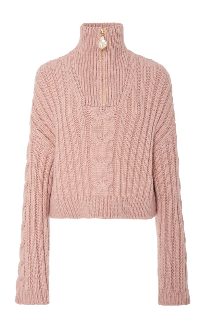 Nanushka Eria Cable-knit Cropped Sweater Size: Xs