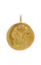Mahnaz Collection Vintage 18k Yellow Gold Gemini Zodiac Pendant