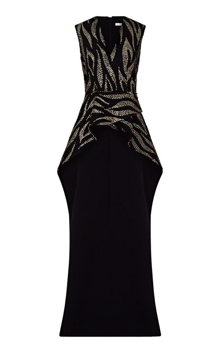 Safiyaa Florence Asymmetrical Peplum Crepe Top