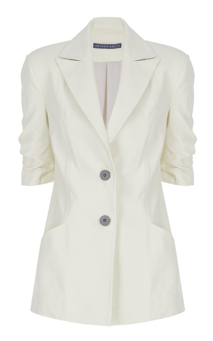 Moda Operandi Zeynep Aray Fitted Leather Blazer