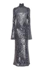 Galvan Legato Sequin-embellished Duchess Satin Midi Dress