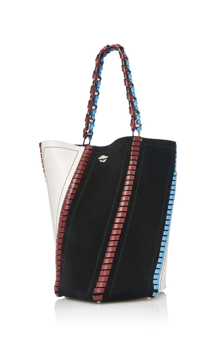 Proenza Schouler Hex Paneled Leather And Suede Tote