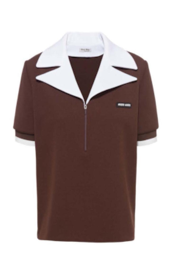 Moda Operandi Miu Miu Half-zip Voile Polo Top