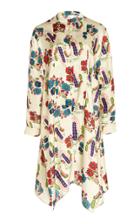 Maison Rabih Kayrouz Floral Printed Twill Long Sleeve Dress