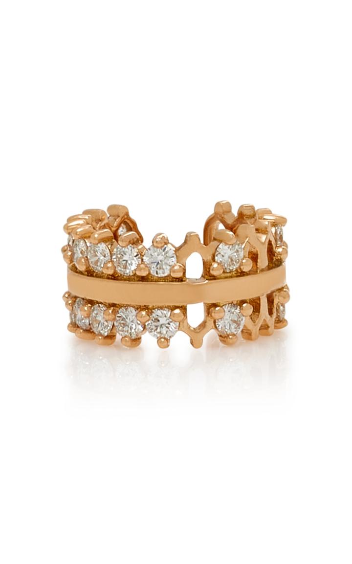 Nouvel Heritage Double Full Lace 18k Rose Gold Diamond Ear Cuff