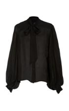 Nili Lotan Monica Sheer Scarf-detailed Silk Top