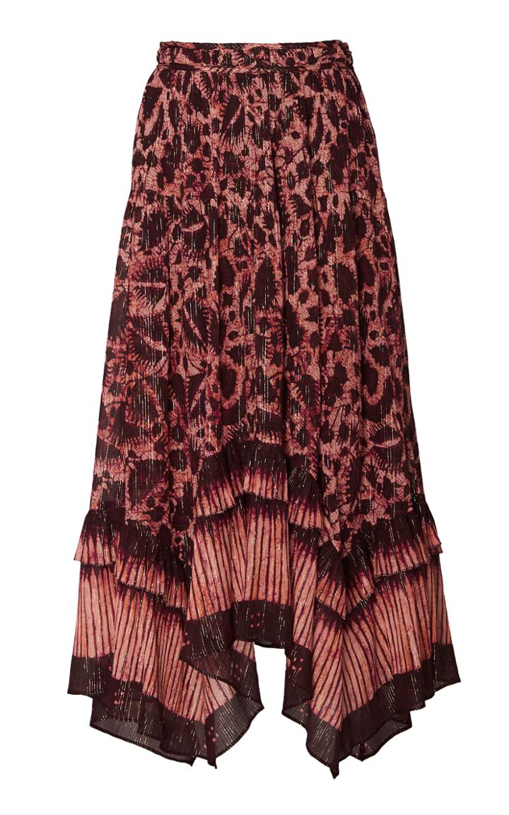Ulla Johnson Merisa Printed Cotton-blend Midi Skirt