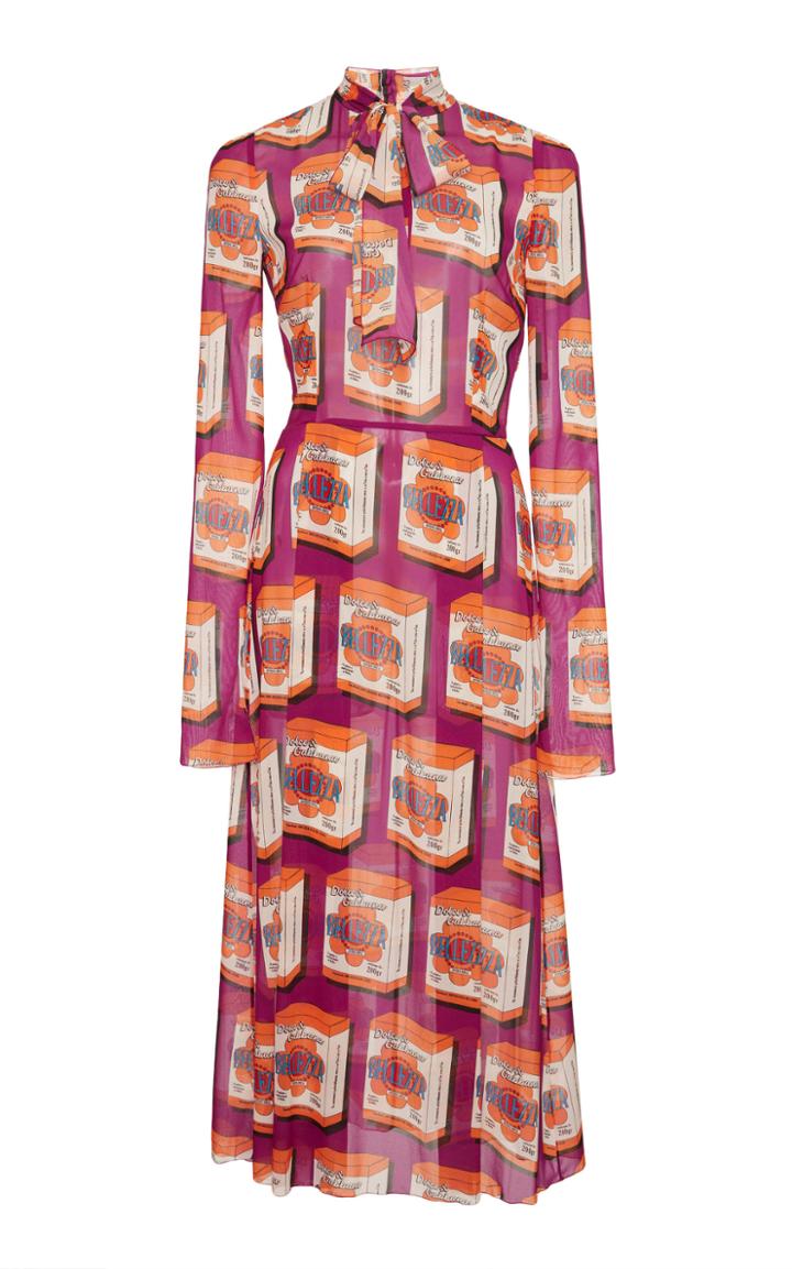 Dolce & Gabbana Printed Long Sleeve Dress