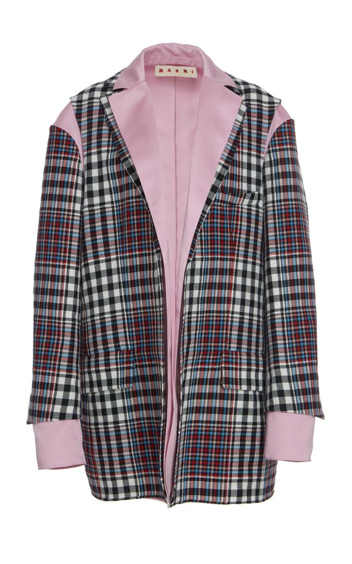 Marni Layered Plaid Wool-blend Blazer