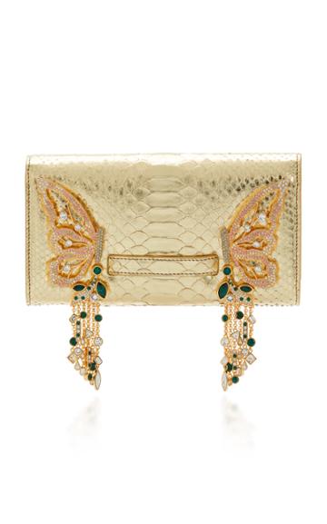 Ming Ray 24k Gold Josephine Clutch In Python