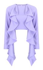 Amal Al Mulla Lavender Crepe Draped Crop Top With Prehnite Stone Detailing