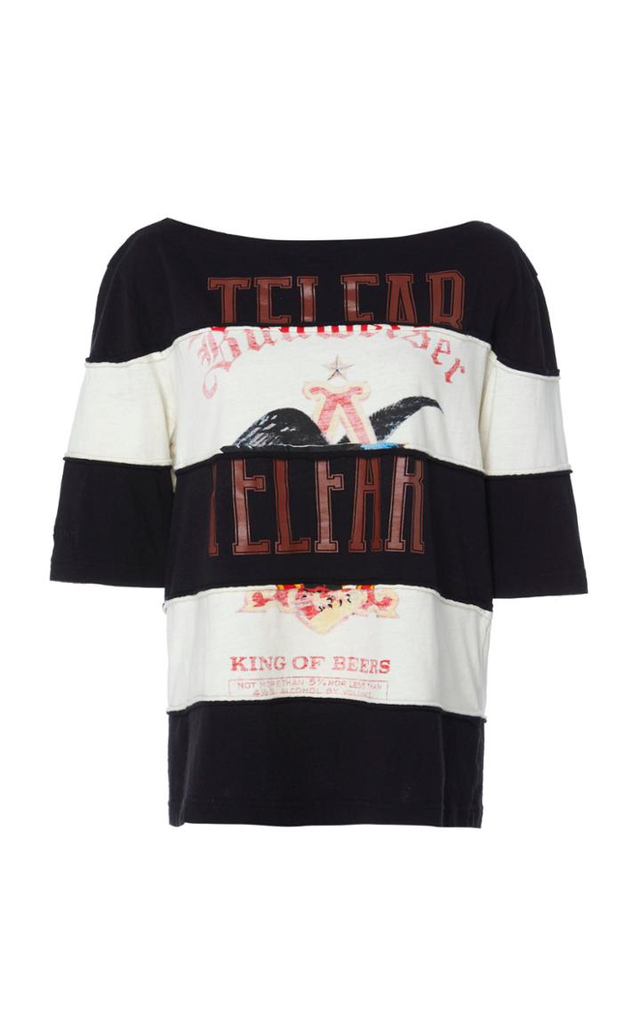 Telfar Striped Cotton Boatneck Tour Tee