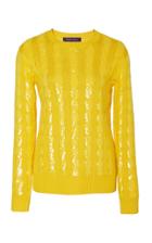 Ralph Lauren Sequined Silk Cable-knit Sweater