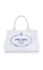 Prada Canapa Small Linen Logo Tote Bag