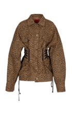 Moda Operandi Kye Eyelet Corse Detail Leopard Print Jacket