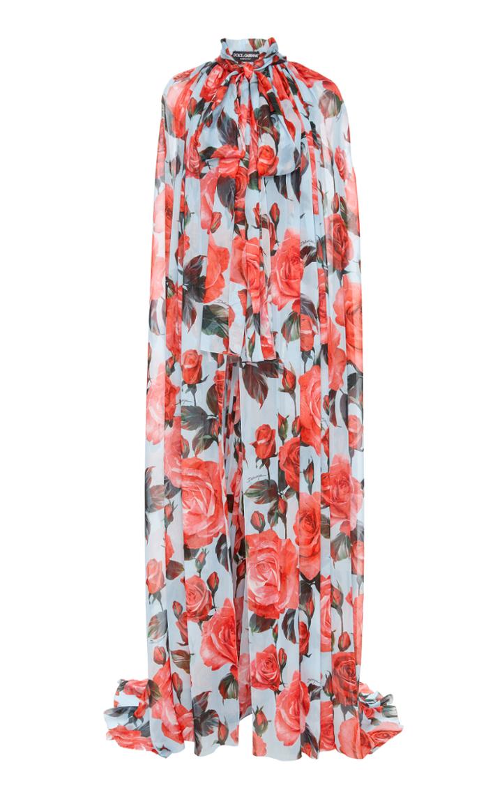 Dolce & Gabbana Rose Printed Cape