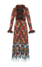 Anna Sui Apple Blossoms And Rosebud Midi Dress