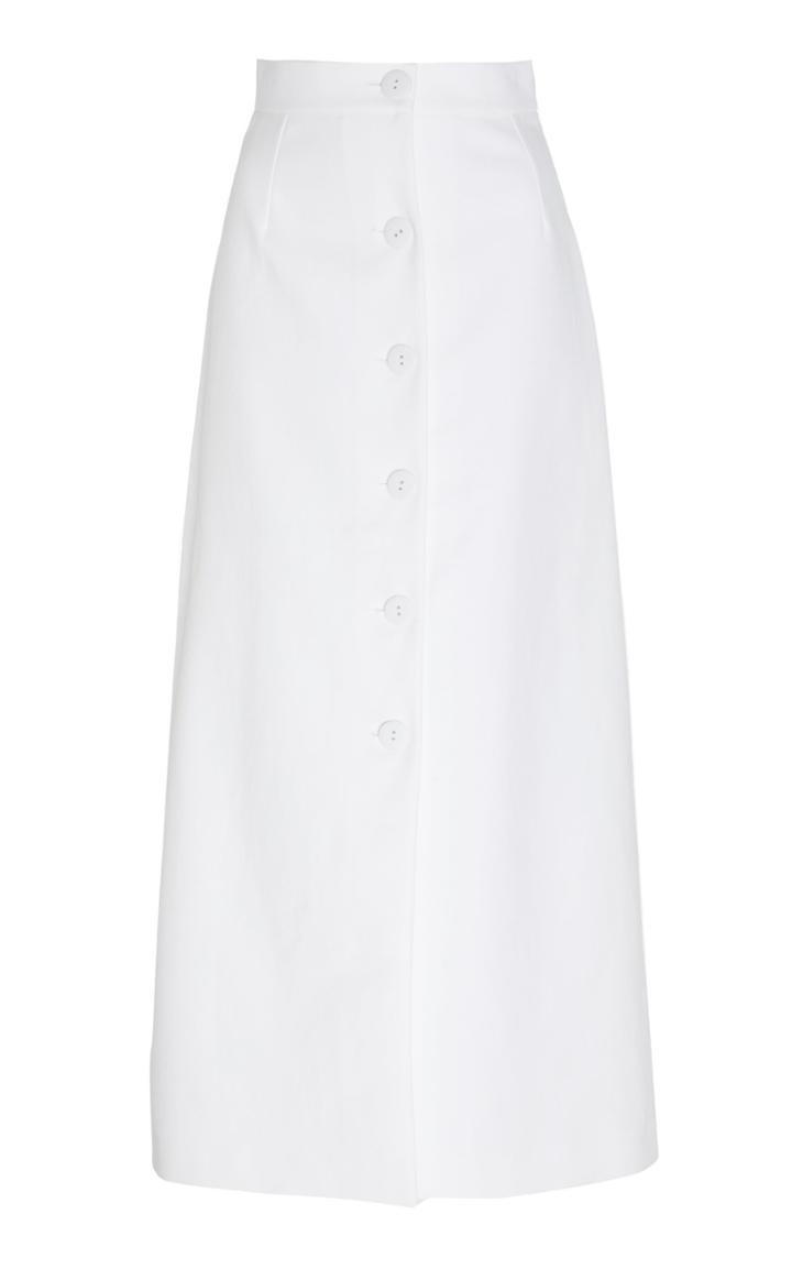 Noon By Noor Curtis Cotton Straight Midi Skirt