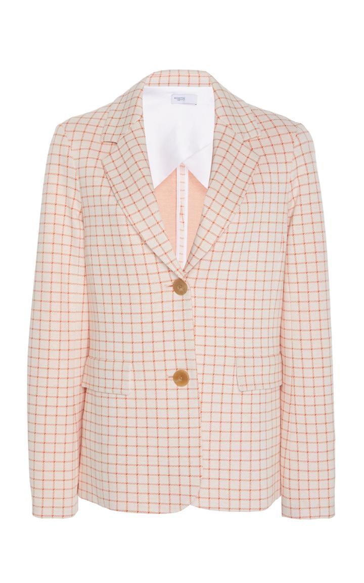 Rosetta Getty Grid Single-breasted Twill Blazer