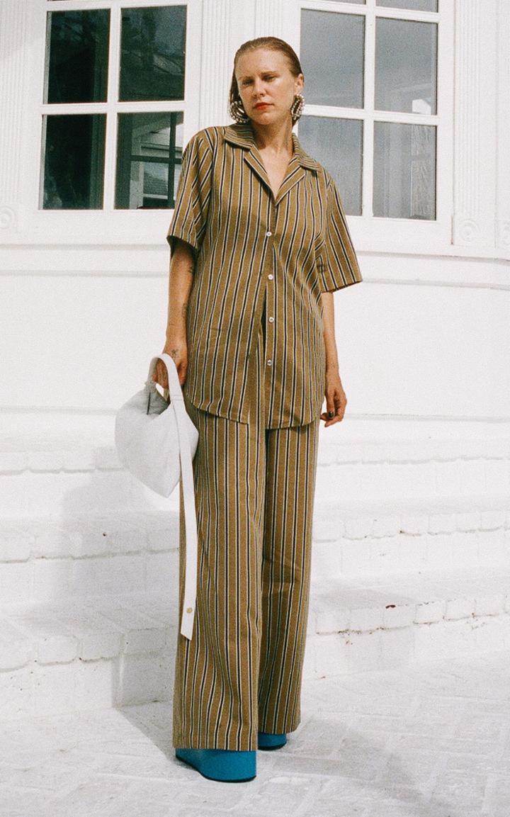 Moda Operandi Simon Miller Brickell Striped Wide-leg Drawstring Pants Size: Xs