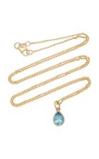 With Love Darling Water Drop 14k Gold Topaz Necklace