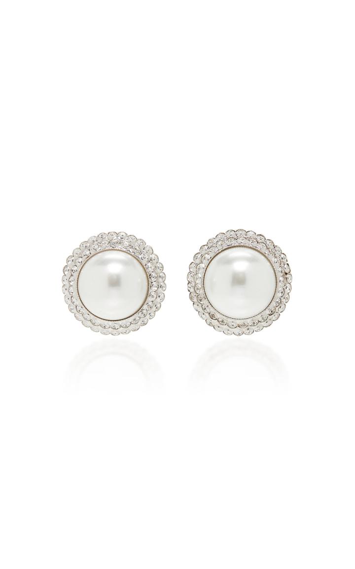 Alessandra Rich Pearl And Crystal Stud Earrings