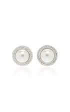 Alessandra Rich Pearl And Crystal Stud Earrings
