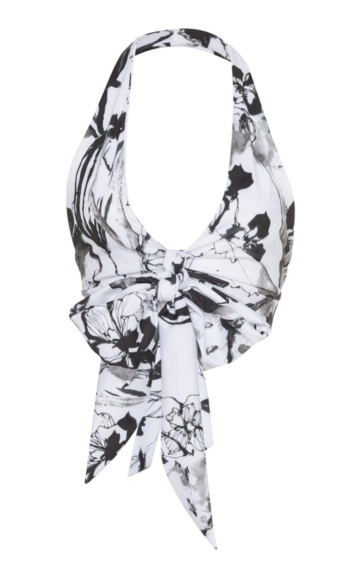 Silvia Tcherassi Patterned Gea Halterneck Bikini Top
