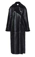 Moda Operandi Magda Butrym Shearling-trimmed Leather Coat