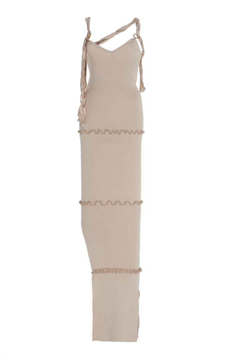Moda Operandi Peet Dullaert Frill-embellished Ribbed-knit Dress Size: 32