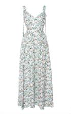 Gl Hrgel Floral-print Linen Midi Dress Size: S