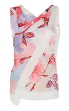 Moda Operandi Peter Pilotto Printed Wrap-detailed Twill Top Size: 6
