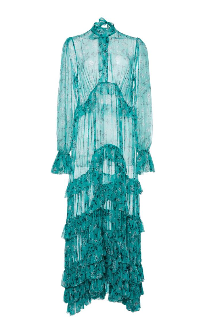 Zimmermann Moncur Ruffle Silk-chiffon Maxi Dress