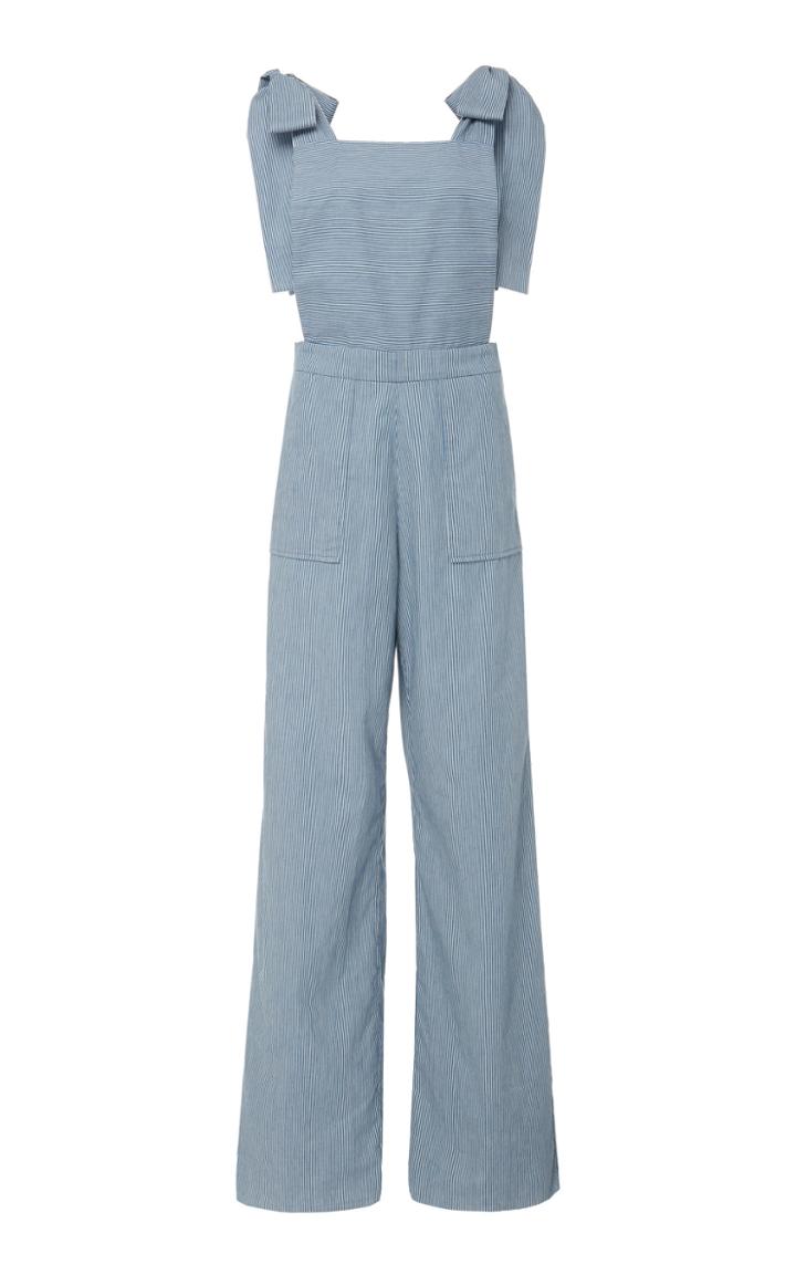 Alix Of Bohemia Olivia Striped Cotton-twill Jumpsuit