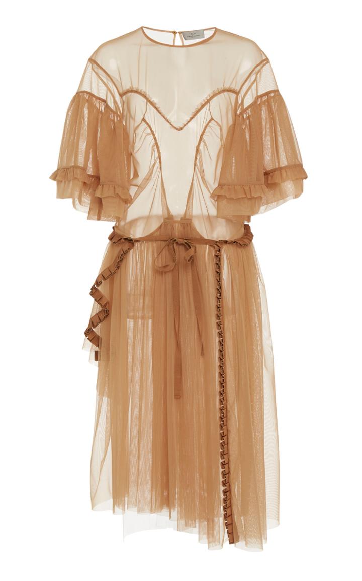 Moda Operandi Preen By Thornton Bregazzi Petra Ruffled Chiffon Tie-front Dress Size: