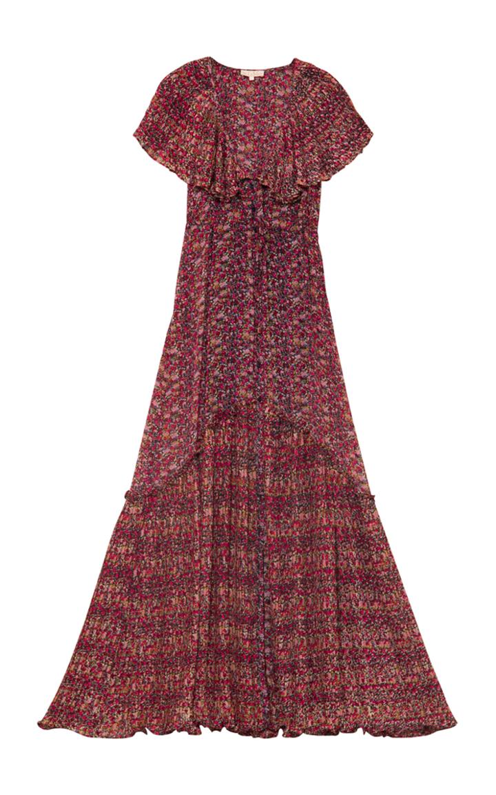 Moda Operandi Bytimo Plisse Printed Chiffon Maxi Dress