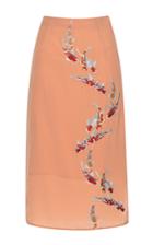 Stella Jean Solare Embroidered Slit Detail Tube Skirt