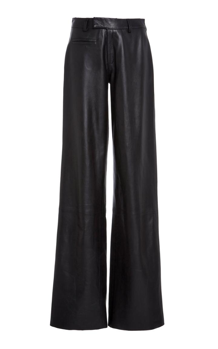 Moda Operandi Zeynep Aray Leather Straight-leg Pants