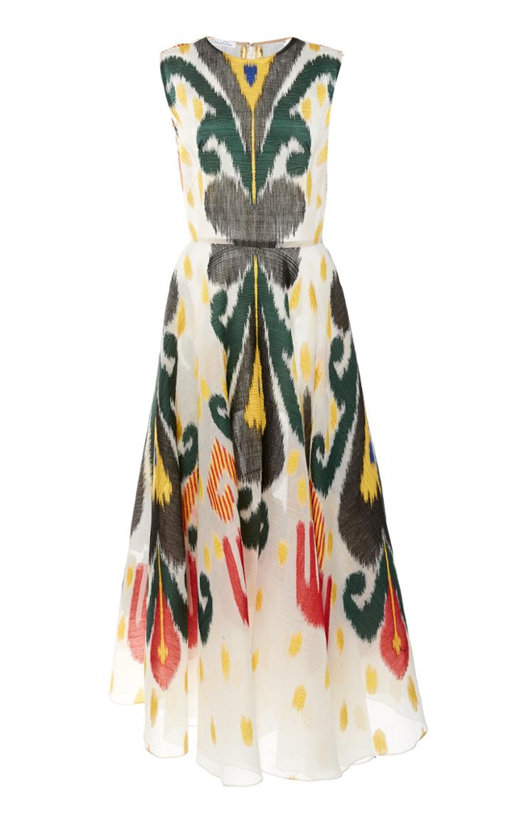 Oscar De La Renta Sleeveless Silk-blend Cocktail Dress