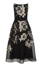 Lela Rose Layered Floral-detail Organza A-line Dress