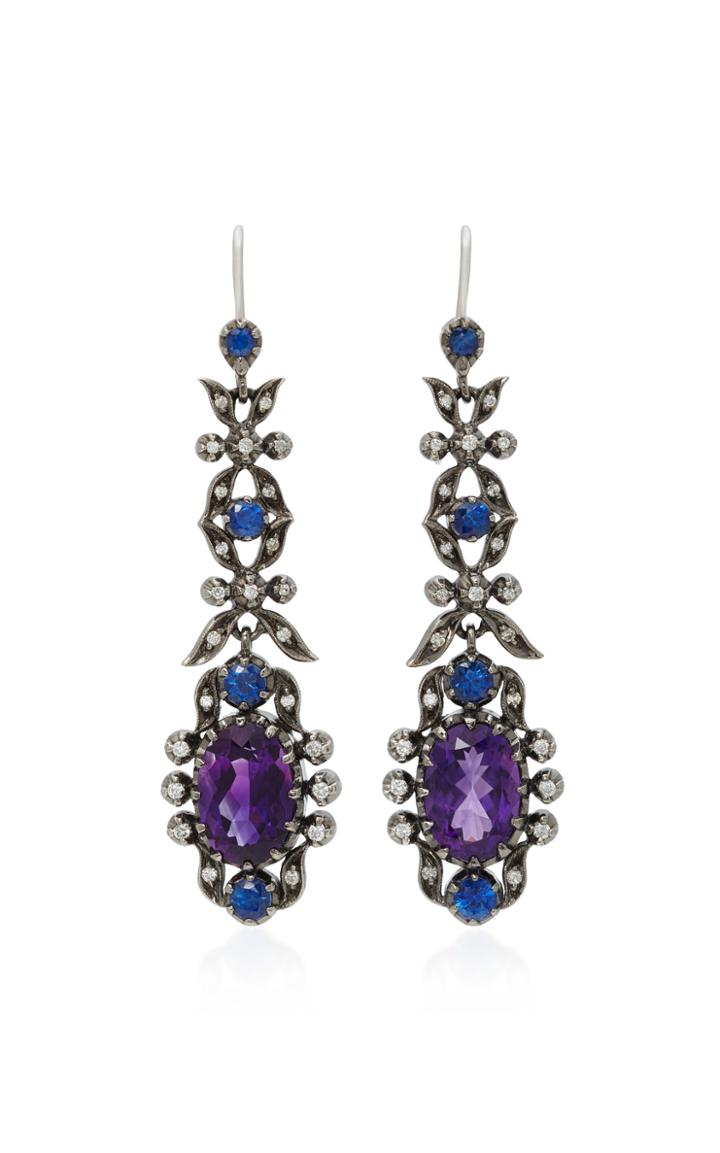 Nam Cho 18k White Gold Multi-stone Earrings