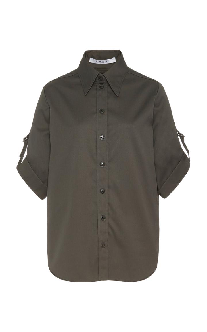 Givenchy Buckle-detailed Cotton-poplin Button-up Shirt