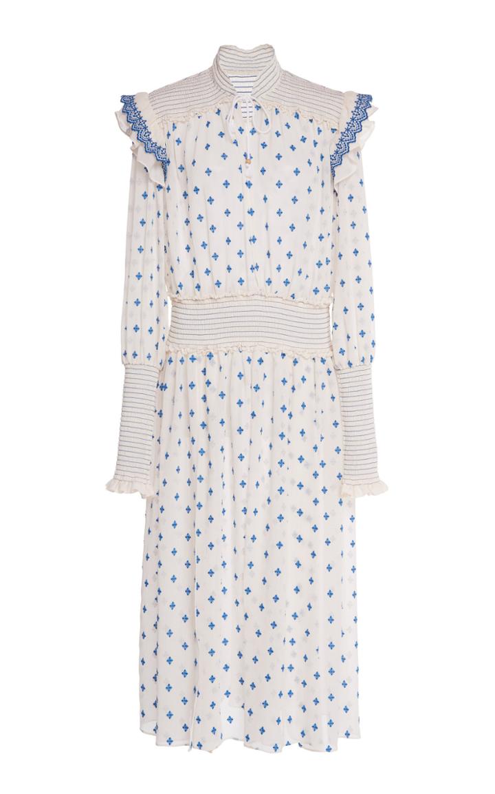Philosophy Di Lorenzo Serafini Blouson Sleeve Embroidered Crepe Dress