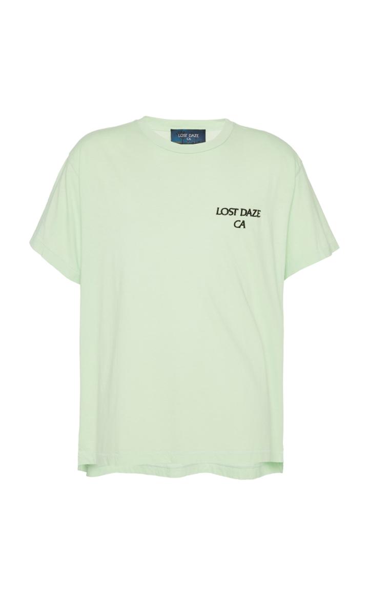 Lost Daze Logo-embroidered Printed Cotton-jersey T-shirt