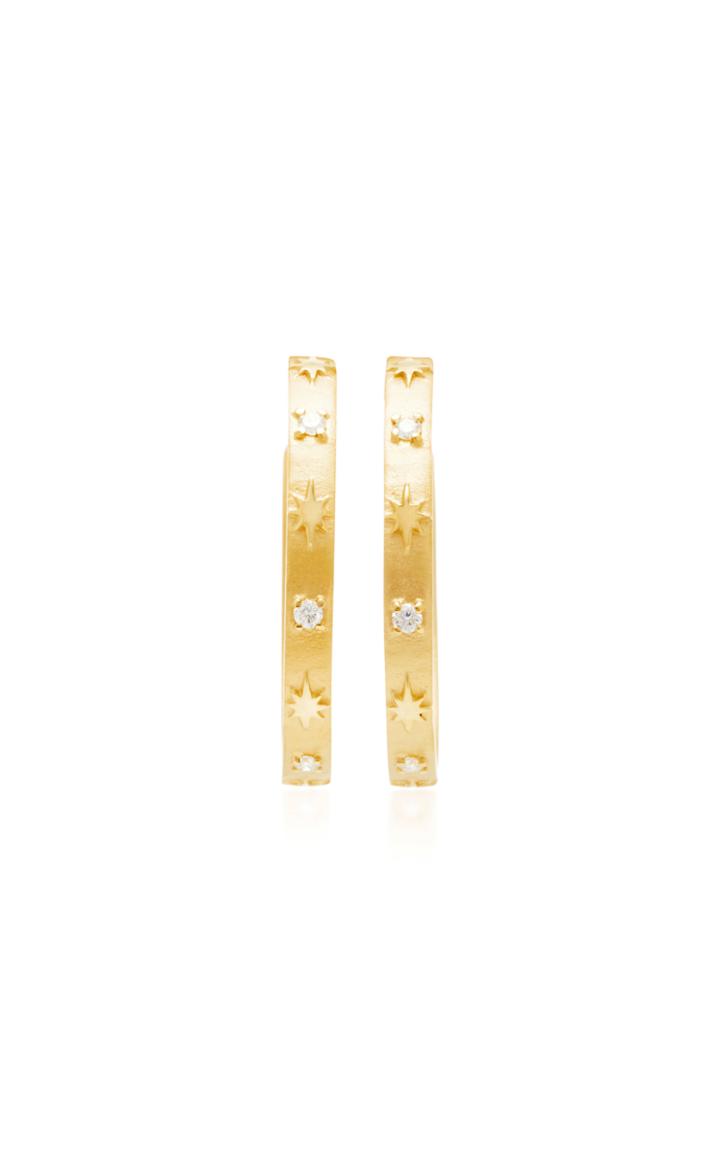Pamela Zamore 18k Gold And Diamond Hoop Earrings