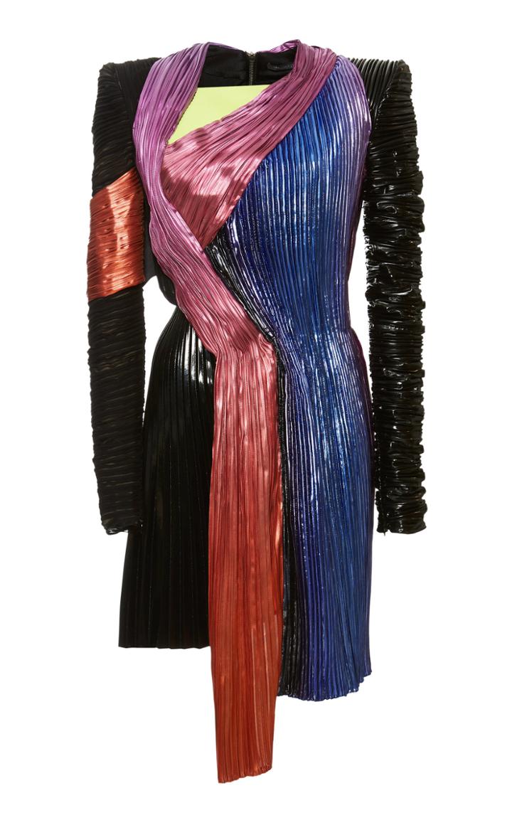 Balmain Asymmetric Pleated Dress