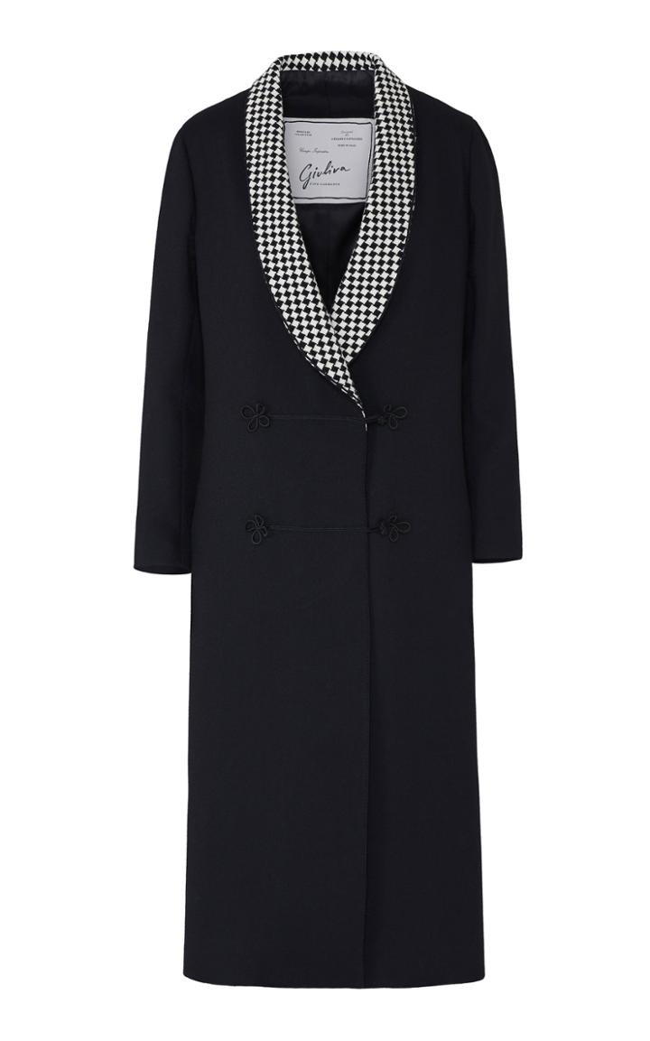 Moda Operandi Giuliva Heritage The Claudia Houndstooth-collar Wool Coat